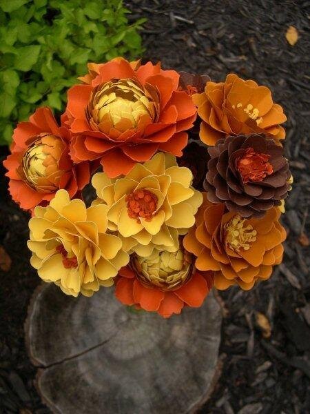 Paper fall flowers