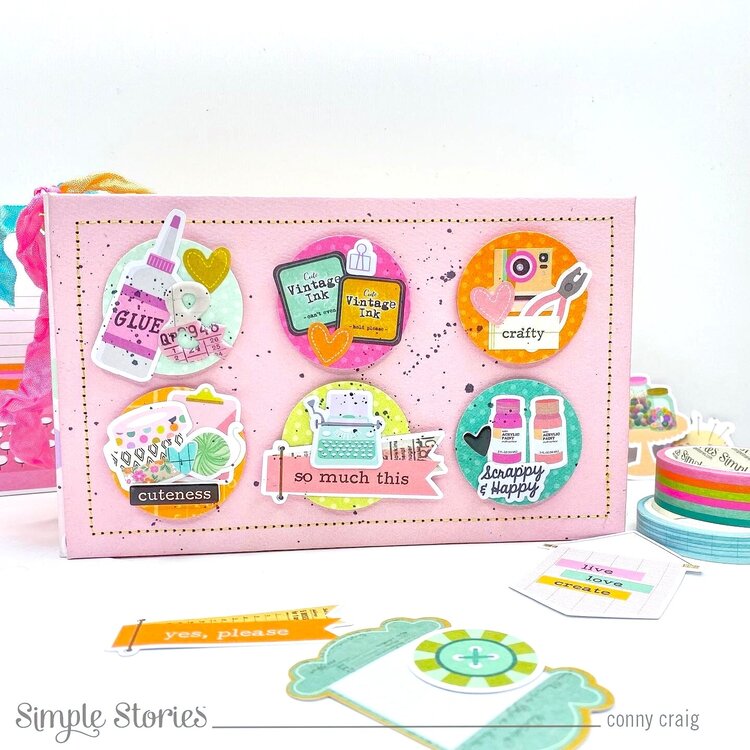 Scrappy &amp; Happy Album using Lets get crafty by Simple Stories!
