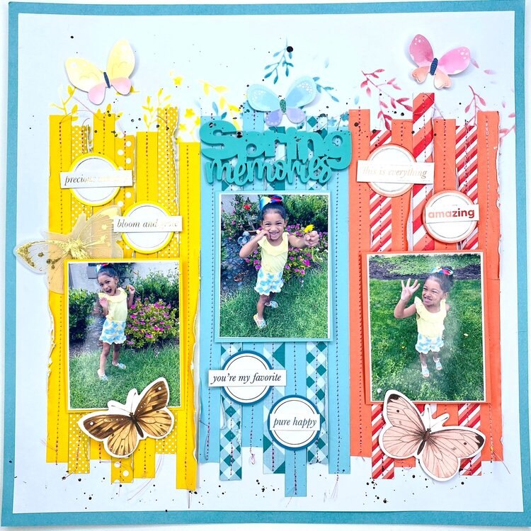 Slim Strips - Spring Memories 12x12 Layout!