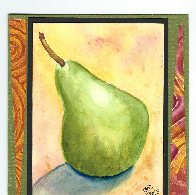 Watercolor Pear Card