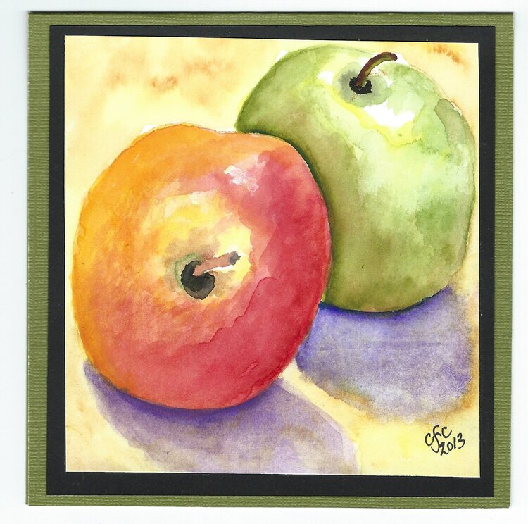 Watercolor Apples Card