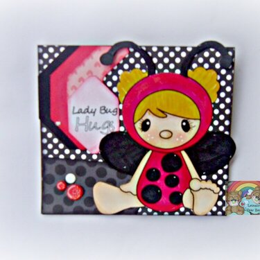 LadyBug Hugs Stamped Card