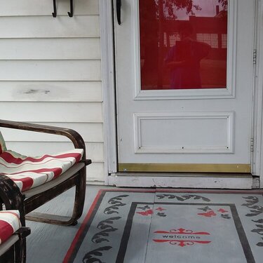 acrylic painted porch rug