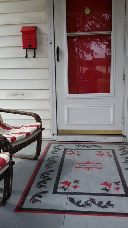 acrylic painted porch rug