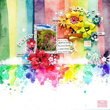 Mixed Media Desert Blooms Layout