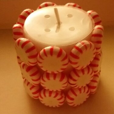 Peppermint Candy On Candle