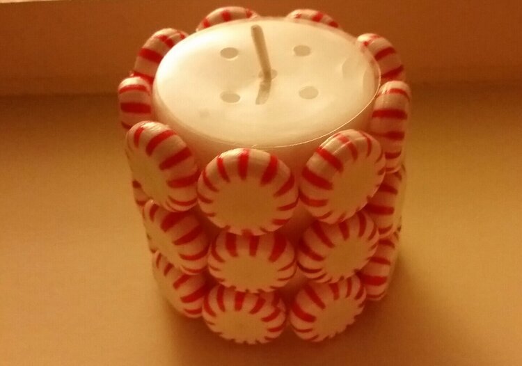 Peppermint Candy On Candle