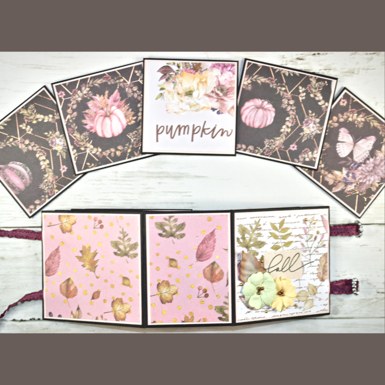 Hello Pink Autumn 4x4 Mini Scrapbook Album