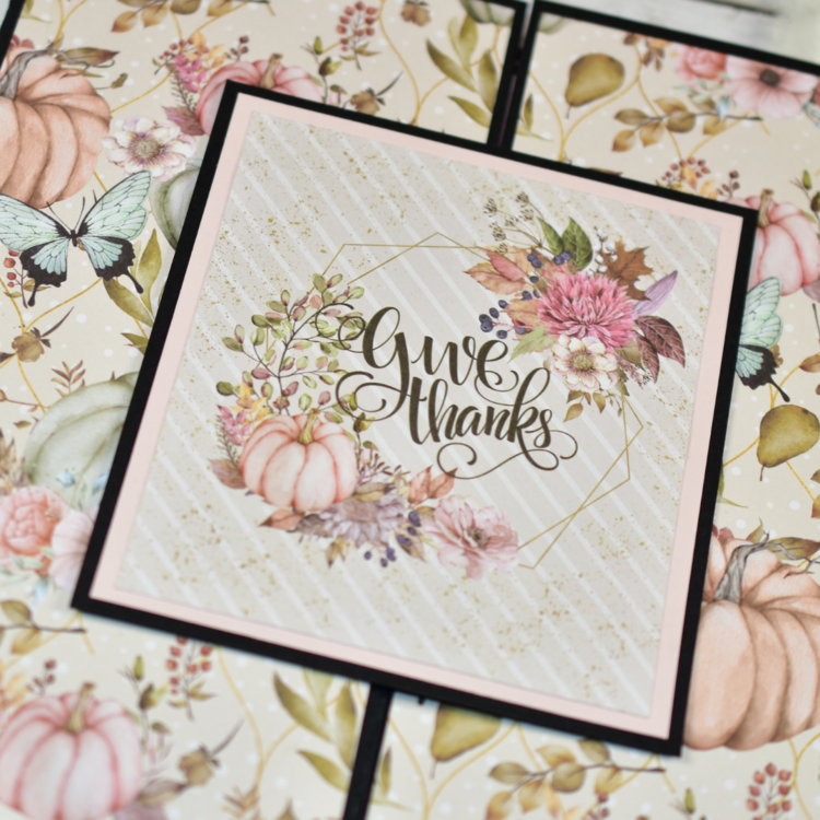 Hello Pink Autumn Cardstock Only Gatefold Folio