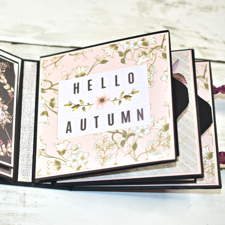 Hello Pink Autumn 4x4 Mini Scrapbook Album