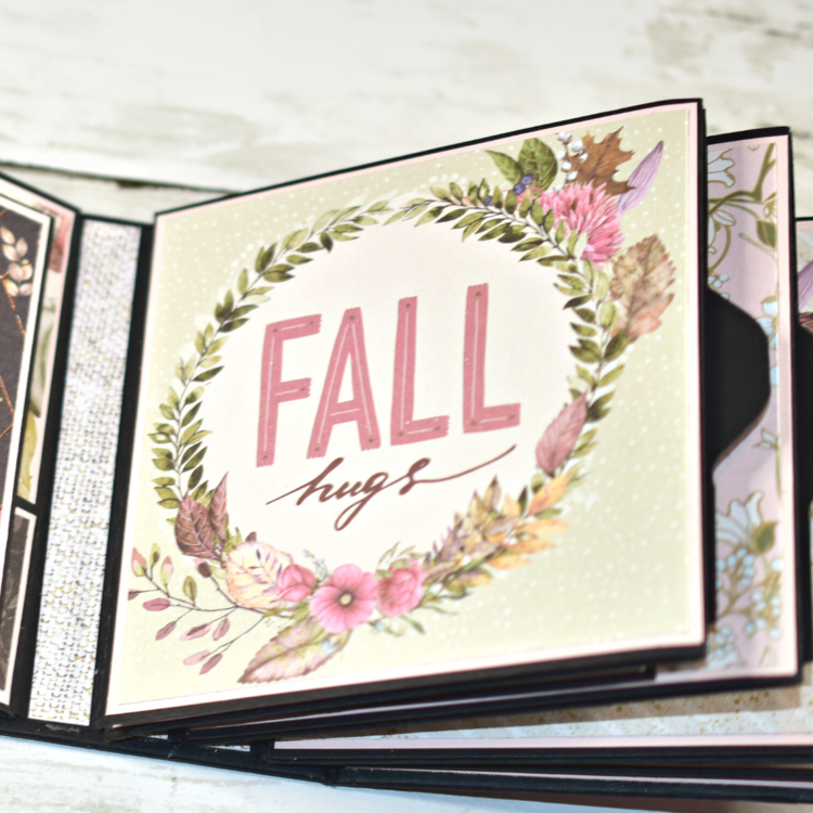 Hello Pink Autumn 4x4 Mini Scrapbook Album