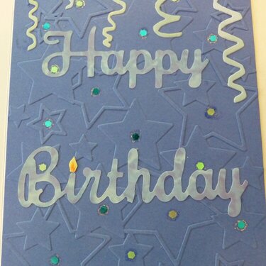 Cupcake blue DIY birthday card - inside