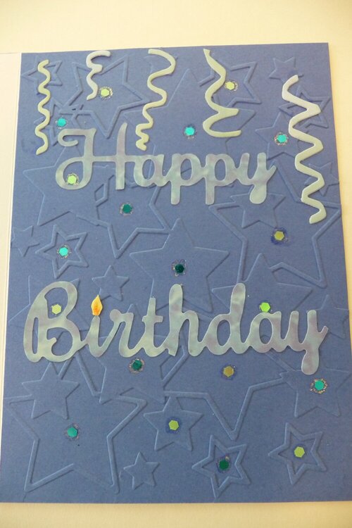 Cupcake blue DIY birthday card - inside