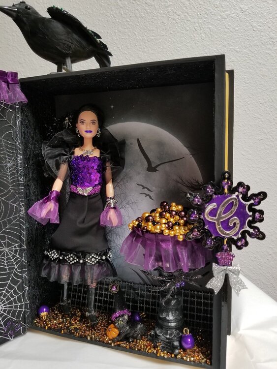 Altered Halloween Barbie And Book Box