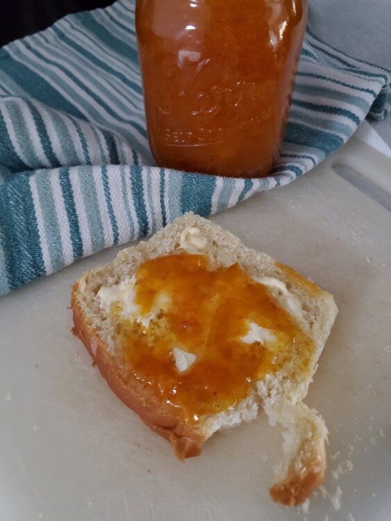 Homemade Bread and Apricot Jam