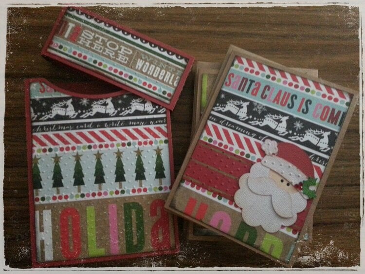 Christmas cards and box