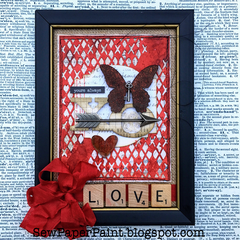 Tim Holtz Mixed Media Framed Valentine Canvas