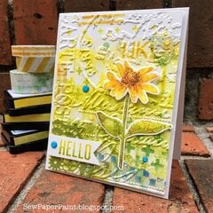 Wendy Vecchi Ranger Ink Washi and Embossing Floral Card