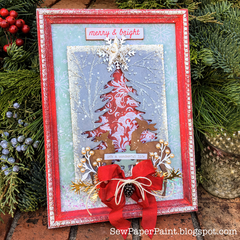 Framed Tim Holtz Christmas Tree and Deer