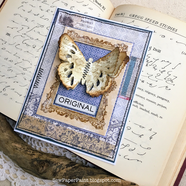 Tim Holtz Layered Tattered Butterfly Card