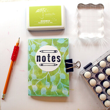 Stenciled and Stamped Notebook