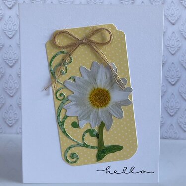 Hello Daisy Tag Card