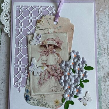 Vintage lady tag card