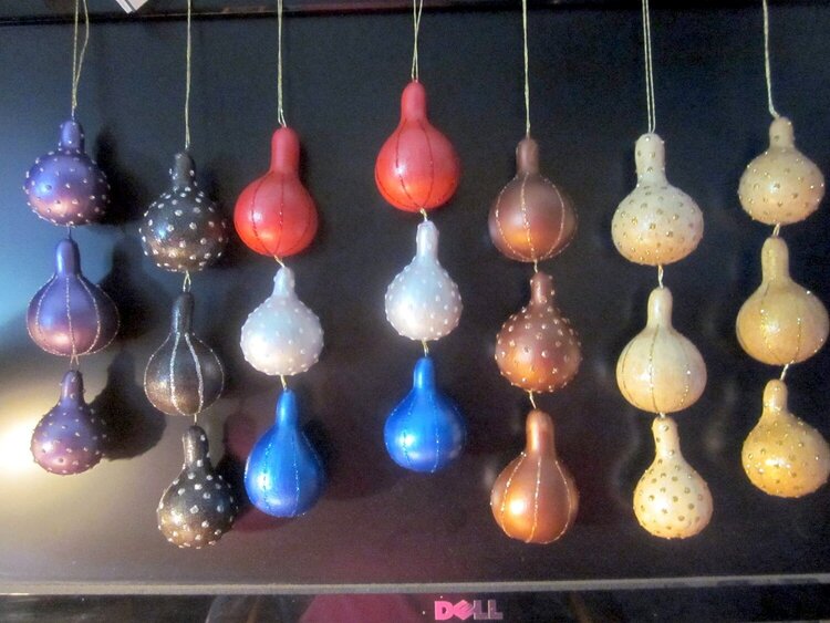 Minature gourds turned into ornaments