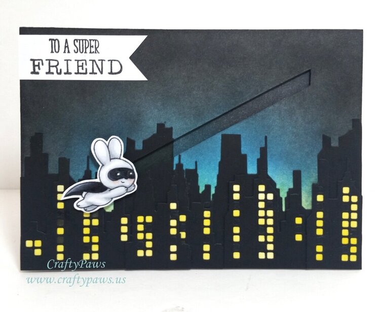 Slider Superhero Bunny Card