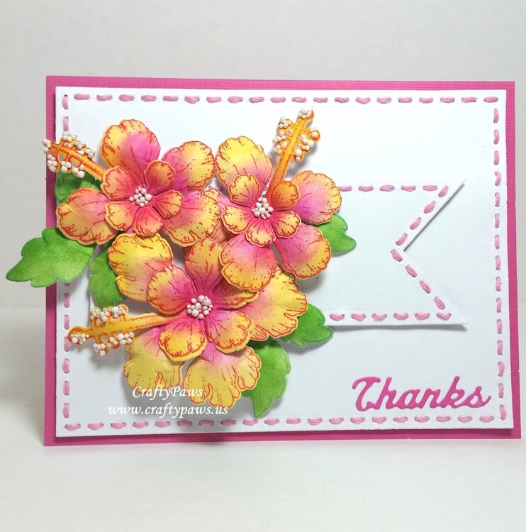 Dimensional Floral Thank You Card