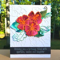 Watercolored and Faux Embossed Card
