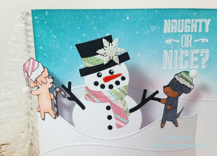 Naughty or Nice Puppy Christmas Bendi Card