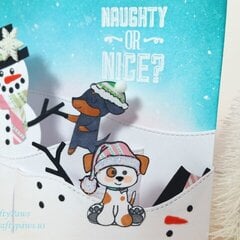 Naughty or Nice Puppy Christmas Bendi Card