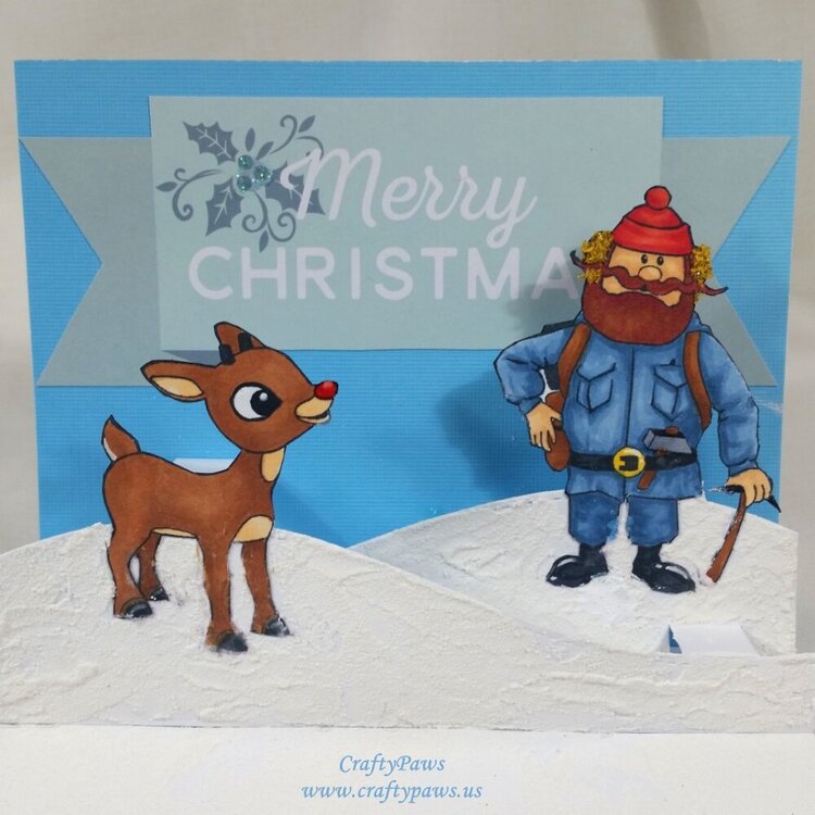 Rudolph and Yukon Cornelius Pop Up Card