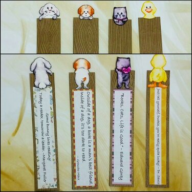 Watercolor Stamped Critters for Bookmarks