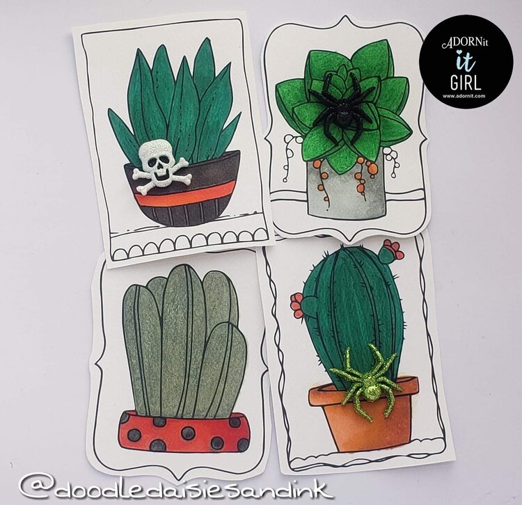 Halloween Cacti Embellishments