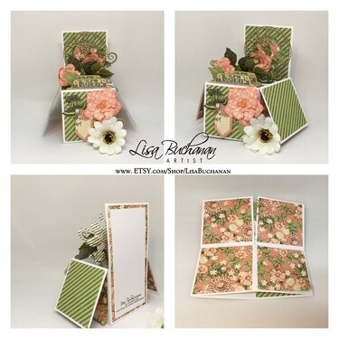 Card - PopUp Box - Green Floral