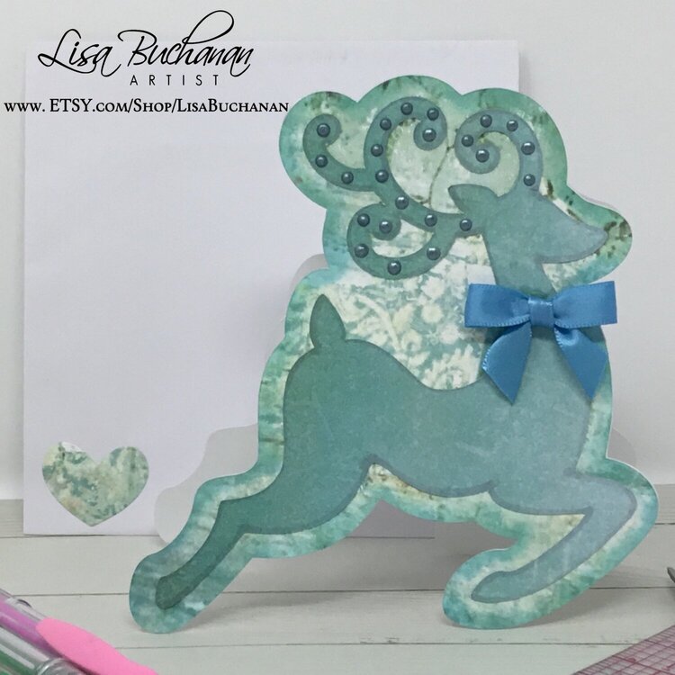 Card - Christmas - Reindeer in Blue