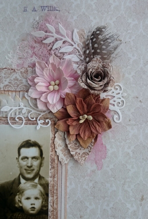 Vintage layout in pink and brown