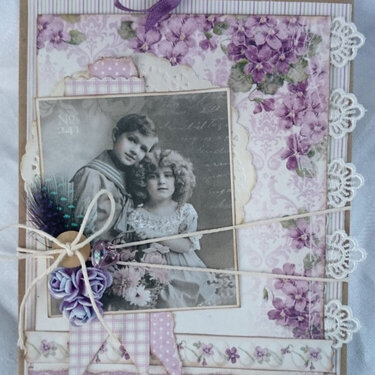 Card with violets