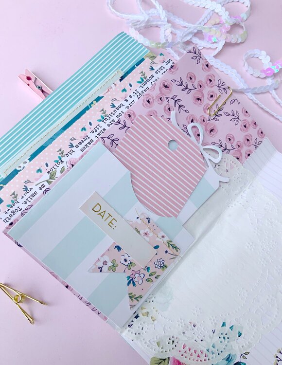 Shabby chic Mini album with lots of tuck ins!