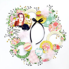 Wreath layout using Pinkfresh washi tape