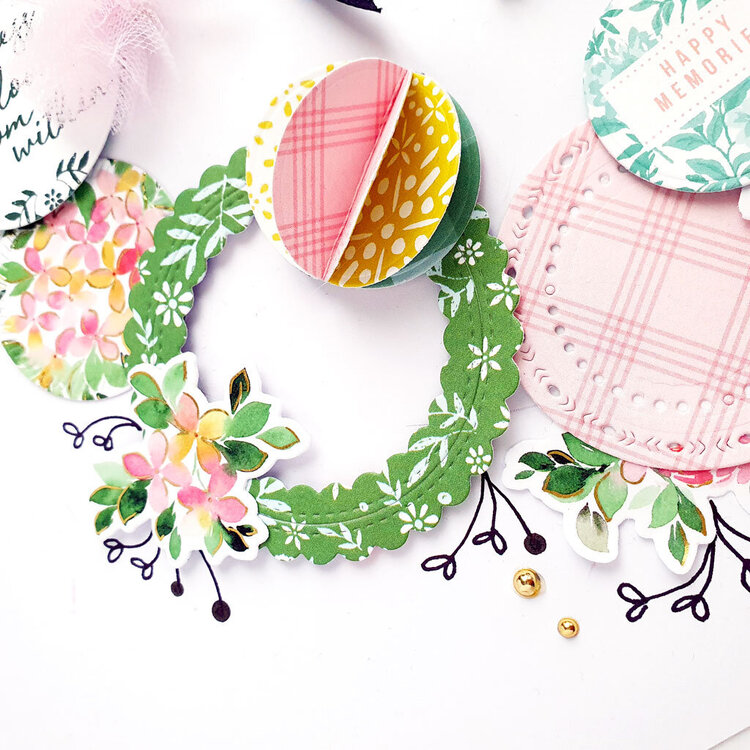 Wreath layout using Pinkfresh washi tape