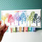 Rainbow trees slimline card