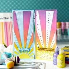 Sunshine cards with stitching and Pops of Color