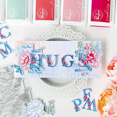 Hugs slimline card with Pinkfresh Studio