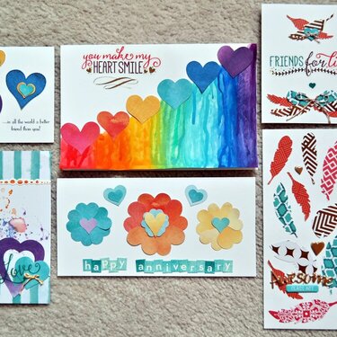 Hearts and Feathers Cards