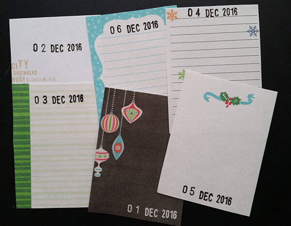 December Journal Cards