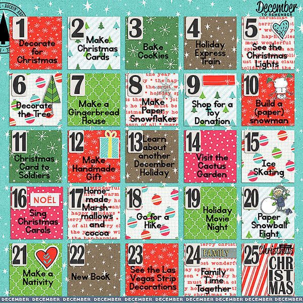 2016 December Activity Calendar
