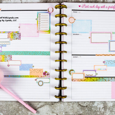 Hearts and Pastel Planner Spread for Valentine&#039;s Day